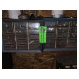 2 small wall bins and contents