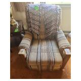 plaid fabric recliner chair