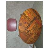 Small vintage folding table and stool