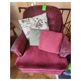 Vintage chair with throw pillows