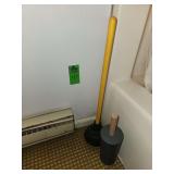 Toilet plunger and clean toilet brush