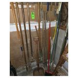 Miss garden/yard tools, shovels, post digger, etc