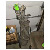 Vintage golf clubs in bag