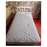 Vintage twin size bed with boxspring and mattress