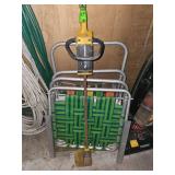 Vintage law chairs and yard trimmer