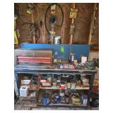 Work bench with contents. Craftsman toolbox NOT INCLUDED