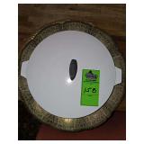 Corning ware 10" skillet with lid & 2 decorative metal trays