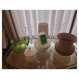 vintage Fenton Hobnail Milk Glass and vases