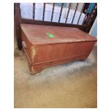 Vintage storage chest with contents