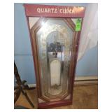 Quartz clock solid oak frame