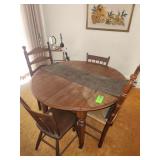 Vintage dining room table with 4 chairs