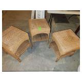 Wicker end tables set of 3