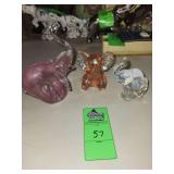 Hand blown glass elephant figurines