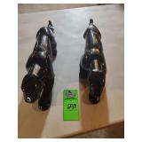 vintage Mid-Century Modern (MCM) stalking black panther ceramic figurines