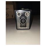 vintage Eastman Kodak Company Brownie Target Six-20 box camera from the early 1940s, featuring a distinct Art Deco design.