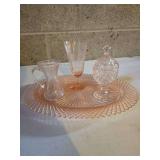Miscellaneous vintage pink depression glass