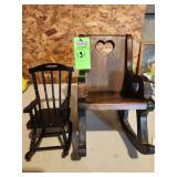 2 mini rocking chairs