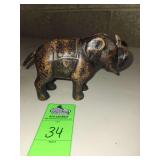 Vintage cast iron elephant bank