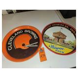 Cleveland Browns tray and Wayne Brewing Co tray