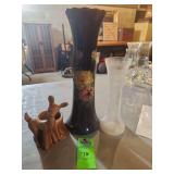 2 vases and deer candle holder