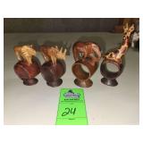 Hand carved napkin holders, made in Kenya
