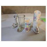 Hand painted porcelain shoes