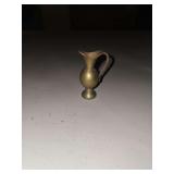 vintage miniature brass pitcher or ewer, likely originating from India