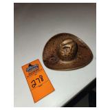 Vintage hand-hammered copper cowboy hat
