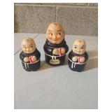 vintage Goebel Friar Tuck ceramic monk salt and pepper shaker with sugar container