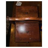 Vintage wooden Butler style jewelry box with contents