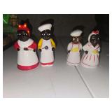 Vintage Aunt Jemima & Uncle Mose salt & pepper shakers. 2 sets