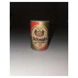 vintage Schmidt's of Philadelphia Light Beer branded match holder designed to look like a miniature beer can.