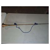 vintage English-style coach horn or 'buisine' heraldic trumpet, made of copper and brass.