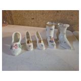 Imported hand painted porcelain shoes