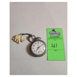 Westclox Scotty pocket watch with elephant keychain
