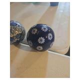 Set of 11- hand painted decorative porcelain/ceramic orbs