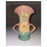 vintage Roseville Pottery vase from the Peony line, introduced in 1942