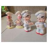 vintage Tappan Chef ceramic salt and pepper shakers, & vintage ceramic chef salt and pepper shakers,manufactured in Japan.