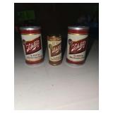 Vintage Schlitz beer can shaped S&P shakers. And 'pop-out' can opener