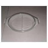 Vintage Pyrex divided casserole dish with lid