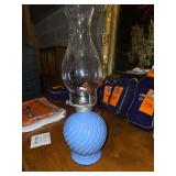 Kaadan swirl blue hurricane oil lamp