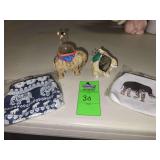 Elephant pin cushions and change purses