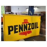 Plastic Pennzoil sign about 8 ft by 5 ft