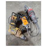 Two drills and a grinder