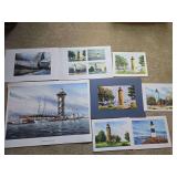 Various lighthouse art work