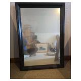Vintage framed wall mirror. VERY heavy