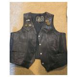 Leather riding vest size 46