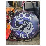 Rock Ice metal sign about 23in round