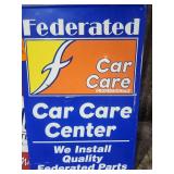 Federated Car sign metal about 23in x 35in