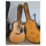 Fender acoustic electric guitar in case